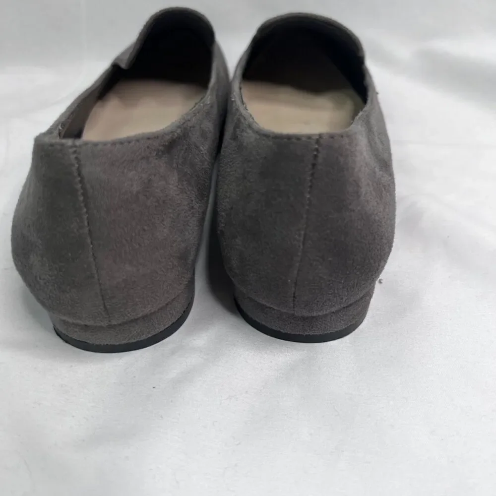 H by Halston‎ Barcelona Gray Vegan Suede Pointed Toe Slip On Flats Size 7.5